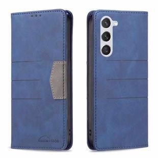 For Samsung Galaxy S23 5G BF10 Color Block Magnetic Flip Leather Phone Case(Blue)