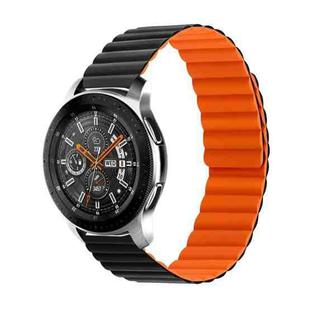 For Samsung Galaxy Watch5 40mm/44mm / Watch5 Pro Two-color Silicone Magnetic Watch Band(Black Orange)