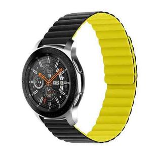 For Samsung Galaxy Watch5 40mm/44mm / Watch5 Pro Two-color Silicone Magnetic Watch Band(Black Yellow)