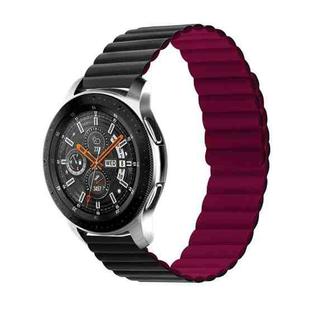 For Samsung Galaxy Watch5 40mm/44mm / Watch5 Pro Two-color Silicone Magnetic Watch Band(Black Wine Red)