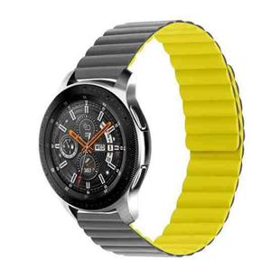 For Samsung Galaxy Watch5 40mm/44mm / Watch5 Pro Two-color Silicone Magnetic Watch Band(Grey Yellow)