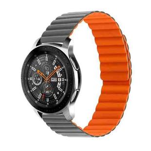 For Samsung Galaxy Watch5 40mm/44mm / Watch5 Pro Two-color Silicone Magnetic Watch Band(Grey Orange)