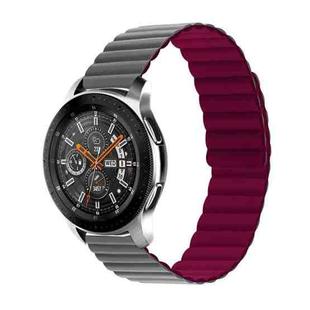 For Samsung Galaxy Watch5 40mm/44mm / Watch5 Pro Two-color Silicone Magnetic Watch Band(Grey Wine Red)