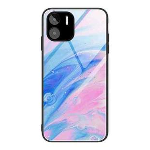 For Xiaomi Redmi A1 4G Marble Pattern Glass Phone Case(Pink)