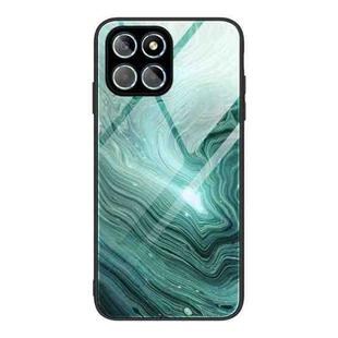 For Honor X8 Marble Pattern Glass Phone Case(Water Waves)