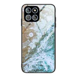For Honor X8 Marble Pattern Glass Phone Case(Beach)