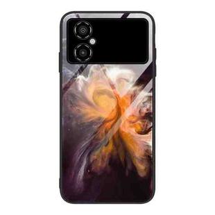 For Xiaomi Poco M4 Marble Pattern Glass Phone Case(Typhoon)