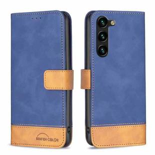 For Samsung Galaxy S23+ 5G BF11 Color Matching Skin Feel Leather Phone Case(Blue)