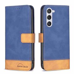 For Samsung Galaxy S23 5G BF11 Color Matching Skin Feel Leather Phone Case(Blue)