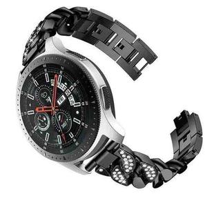 For Samsung Galaxy Watch5 40mm/44mm / Watch5 Pro Row Diamonds Denim Chain Watch Band(Black)