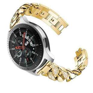 For Samsung Galaxy Watch5 40mm/44mm / Watch5 Pro Row Diamonds Denim Chain Watch Band(Gold)