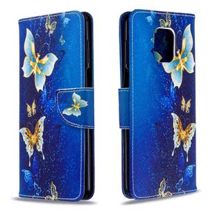 For Xiaomi Redmi Note 9S / Note 9 Pro / Note 9 Pro Max Colored Drawing Horizontal Flip Leather Case with Holder & Card Slots & Wallet(Golden Butterfly)