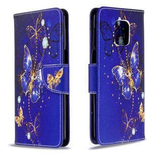 For Xiaomi Redmi Note 9S / Note 9 Pro / Note 9 Pro Max Colored Drawing Horizontal Flip Leather Case with Holder & Card Slots & Wallet(Purple Butterfly)