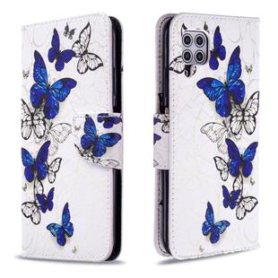 For Huawei P40 Lite Colored Drawing Horizontal Flip Leather Case with Holder & Card Slots & Wallet(Butterflies)