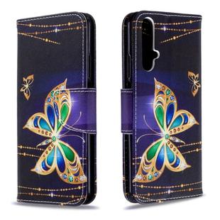 For Huawei Honor 20S Colored Drawing Horizontal Flip Leather Case with Holder & Card Slots & Wallet(Big Butterfly)