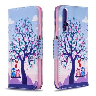 For Huawei Honor 20S Colored Drawing Horizontal Flip Leather Case with Holder & Card Slots & Wallet(Two Owls)