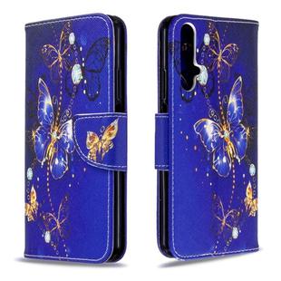 For Huawei Honor 20S Colored Drawing Horizontal Flip Leather Case with Holder & Card Slots & Wallet(Purple Butterfly)