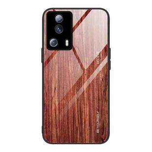 For Xiaomi Civi 2 Wood Grain Glass Phone Case(Coffee)