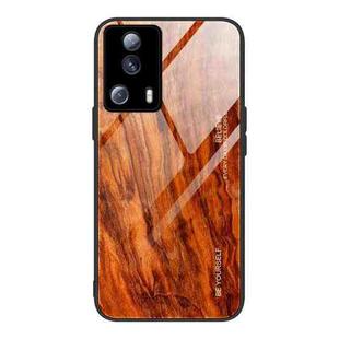For Xiaomi Civi 2 Wood Grain Glass Phone Case(Light Brown)