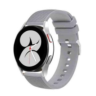 For Samsung Galaxy Watch5 40mm/44mm / Watch5 Pro 20mm Pockmarked Silver Buckle Silicone Watch Band(Grey)