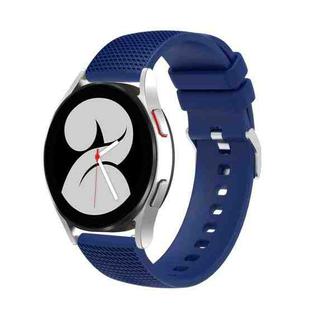 For Samsung Galaxy Watch5 40mm/44mm / Watch5 Pro 20mm Pockmarked Silver Buckle Silicone Watch Band(Blue)