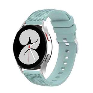 For Samsung Galaxy Watch5 40mm/44mm / Watch5 Pro 20mm Pockmarked Silver Buckle Silicone Watch Band(Sapphire Green)