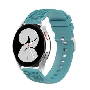 For Samsung Galaxy Watch5 40mm/44mm / Watch5 Pro 20mm Pockmarked Silver Buckle Silicone Watch Band(Pine Green)
