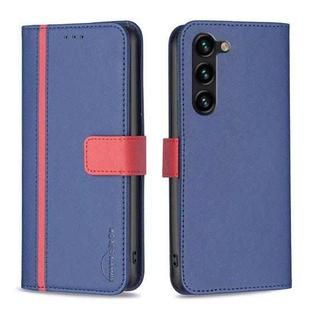 For Samsung Galaxy S23+ 5G BF13 Color Matching Cross Texture Leather Phone Case(Blue)