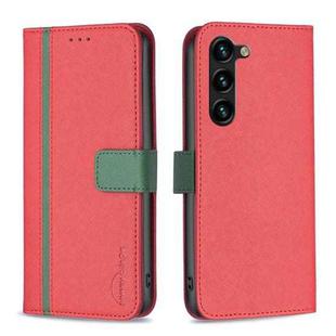 For Samsung Galaxy S23+ 5G BF13 Color Matching Cross Texture Leather Phone Case(Red)