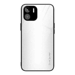 For Xiaomi Redmi A1 4G Texture Gradient Glass TPU Phone Case(White)