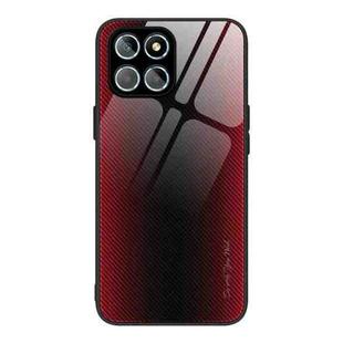 For Honor X8 Texture Gradient Glass TPU Phone Case(Red)