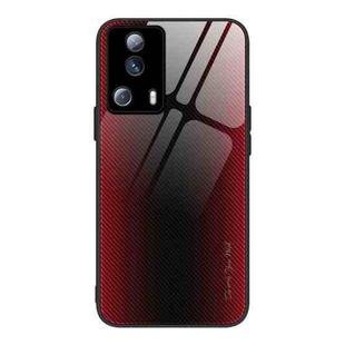 For Xiaomi Civi 2 Texture Gradient Glass TPU Phone Case(Red)