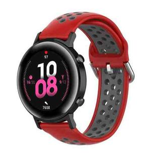 For Huawei Watch GT2 42MM 20mm Clasp Two Color Sport Watch Band(Red + Grey)