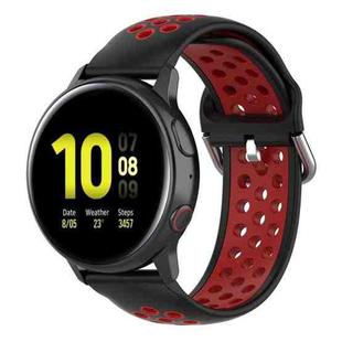 For Galaxy Watch Active2 / Active 20mm Clasp Two Color Sport Watch Band(Red + Black)