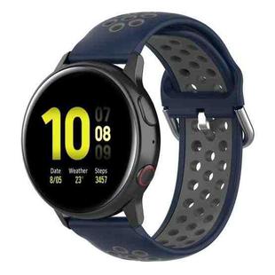 For Galaxy Watch Active2 / Active 20mm Clasp Two Color Sport Watch Band(Blue + Grey)