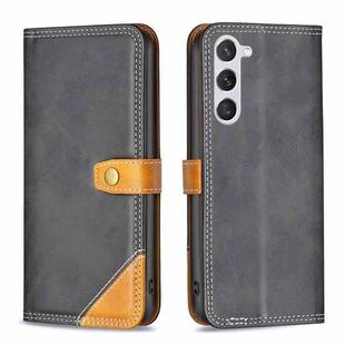 For Samsung Galaxy S23 5G Color Matching Double Sewing Thread Leather Phone Case(Black)
