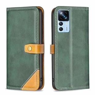 For Xiaomi 12T / 12T Pro / Redmi K50 Ultra Color Matching Double Sewing Thread Leather Phone Case(Green)