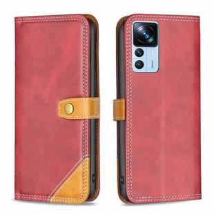 For Xiaomi 12T / 12T Pro / Redmi K50 Ultra Color Matching Double Sewing Thread Leather Phone Case(Red)