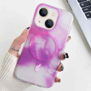 For iPhone 14 Watercolor Magsafe Phone Case(Purple)