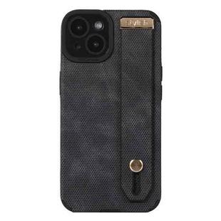 For iPhone 14 Wrist Strap TPU Leather Phone Case(Black)