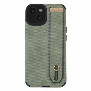 For iPhone 14 Plus Wrist Strap TPU Leather Phone Case(Green)