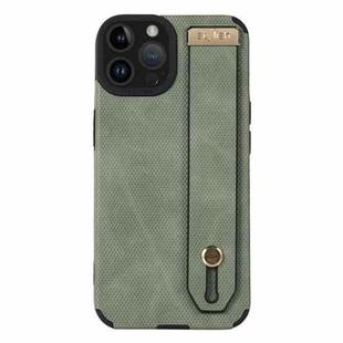 For iPhone 13 Pro Max Wrist Strap TPU Leather Phone Case(Green)