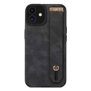 For iPhone 12 Wrist Strap TPU Leather Phone Case(Black)