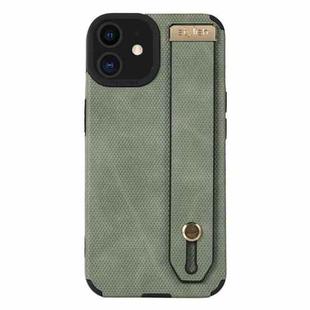 For iPhone 12 Wrist Strap TPU Leather Phone Case(Green)