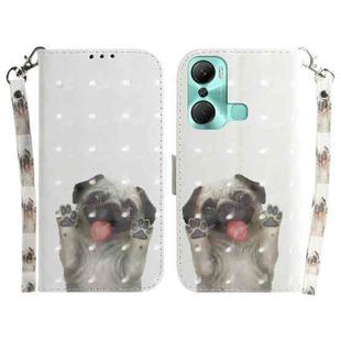 For Infinix Hot 12 Pro 3D Colored Horizontal Flip Leather Phone Case(Pug)
