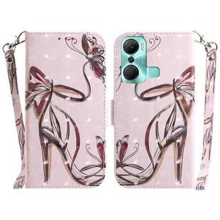 For Infinix Hot 12 Pro 3D Colored Horizontal Flip Leather Phone Case(Butterfly High-heeled)