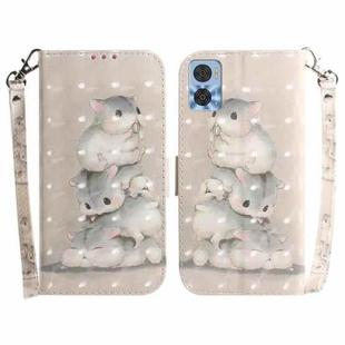 For Motorola Moto E22/E22i 3D Colored Horizontal Flip Leather Phone Case(Squirrels)