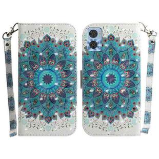 For Motorola Moto E22/E22i 3D Colored Horizontal Flip Leather Phone Case(Peacock Wreath)