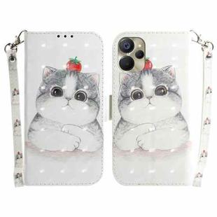 For Realme 9i 5G 3D Colored Horizontal Flip Leather Phone Case(Cute Cat)