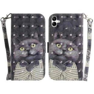 For Samsung Galaxy A04/M13 5G 3D Colored Horizontal Flip Leather Phone Case(Hug Cat)